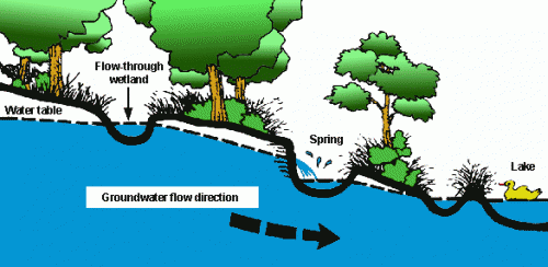 illustration of groundwater discharge