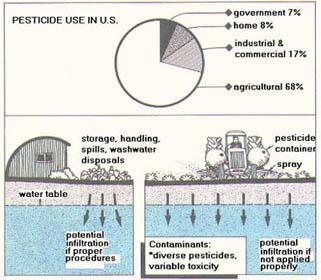 illustration of potential pathways Commercial Use of Pesticides can contaminate groundwater